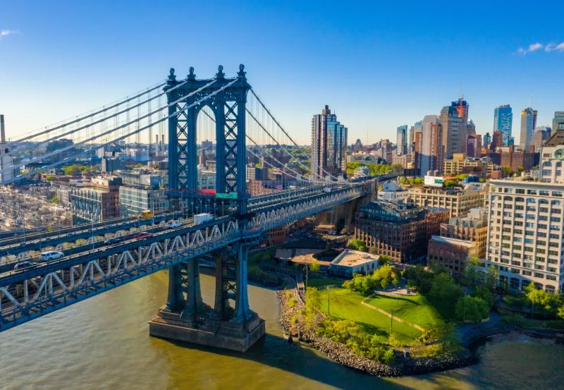 New York City skyline with Manhattan skyscrapers